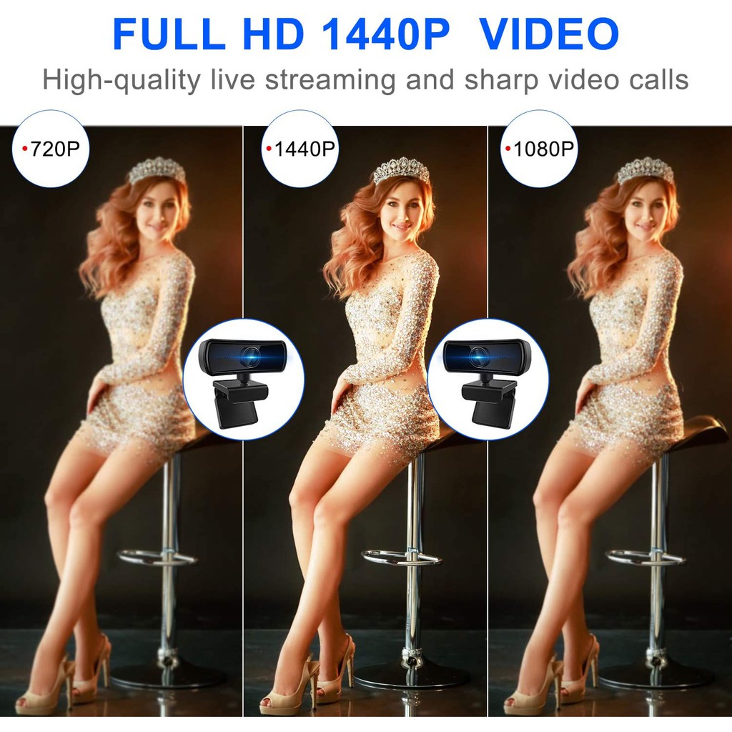 Webcam 2K 2040 * 1080P HD máy tính PC có Micrô truyền hình trực tiếp công việc hội nghị gọi video