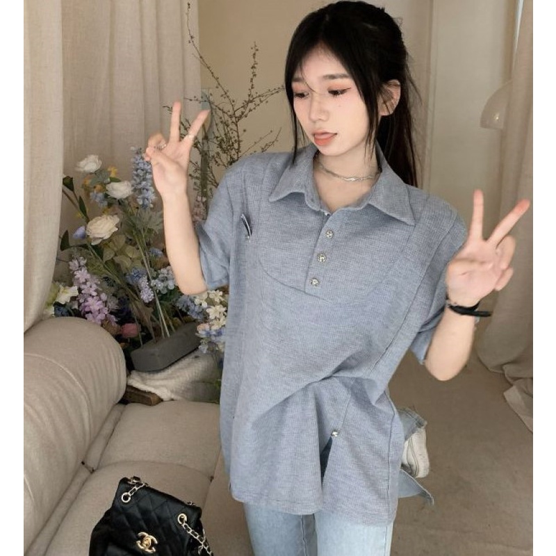 Áo Thun polo Tay Ngắn Dáng Rộng Thời Trang Mùa Hè Dễ Phối Đồ Dành Cho Nữ