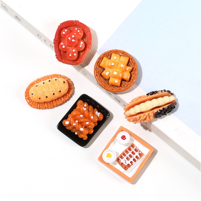 Charm món ăn sáng với bánh mì, cafe cho các bạn trang trí nhà búp bê, kẹp tóc, dán Jibbitz, vỏ ốp điện thoại, DIY