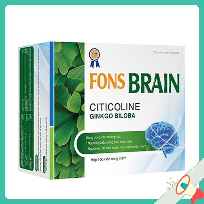 Viên uống bổ não Fons Brain hộp 100 viên giúp tăng cường tuần hoàn máu não Hàng Chính Hãng Công Ty