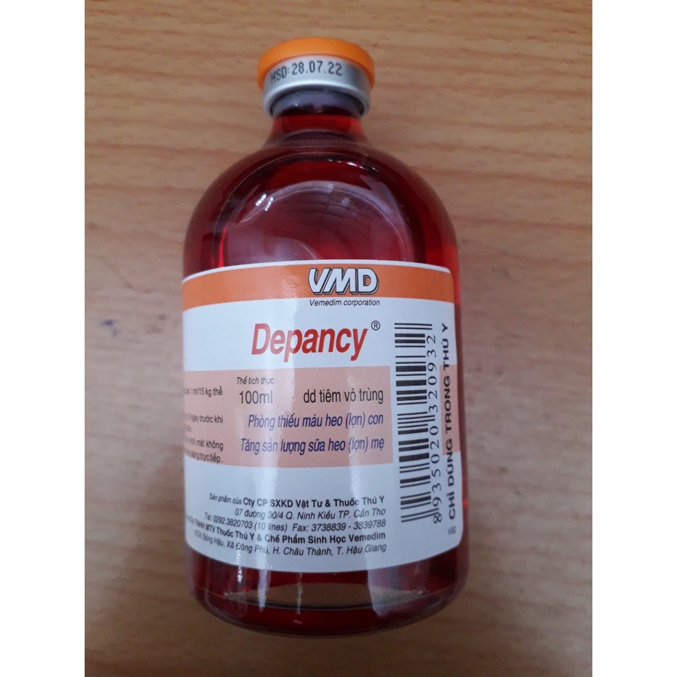 Vitamin B12 100ml, Depancy 100ml. phòng thiếu máu, thiếu sắt trên heo, chó mèo, gà đá. Dùng giải độc cây trồng