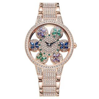 Đồng Hồ Davena Nữ Mặt Hoa Xoay D61505 37mm Rose Gold Chính Hãng