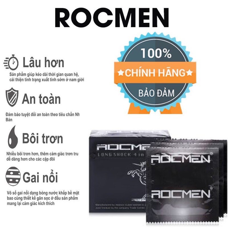 Bao cao su Gân Gai, Kéo dài thời gian Rocmen Đen - Hộp 3 cái