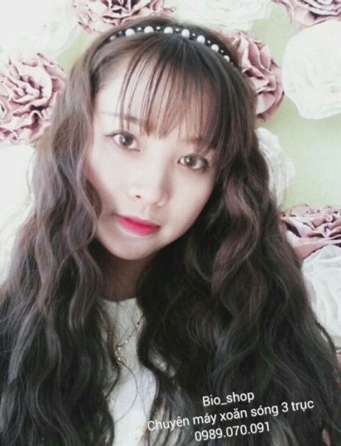 Máy làm tóc xoăn sóng nước 3 trục LCD 15 mức chỉnh nhiệt độ - kẹp 3 càng