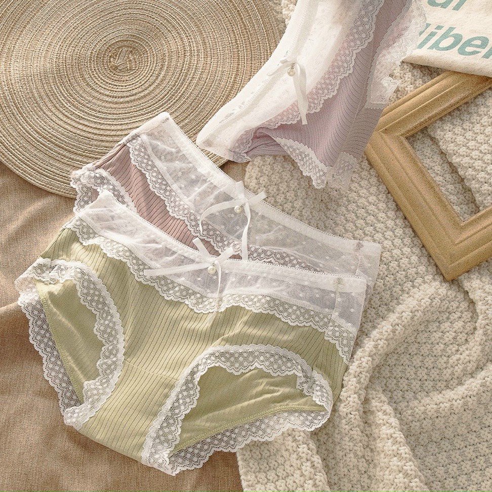 Quần lót nữ viền ren chất ren mềm mại vải cotton cao cấp.