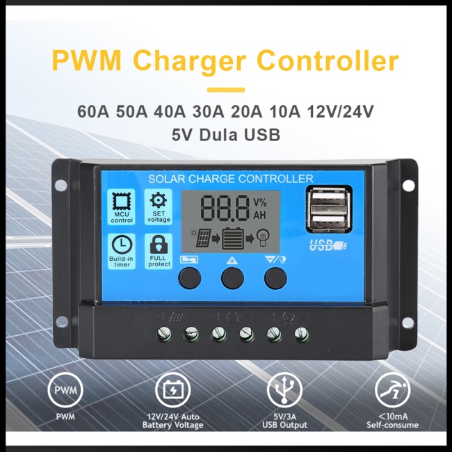 Bộ Điều Khiển Sạc Năng Lượng Mặt Trời 10a / 20a / 30a