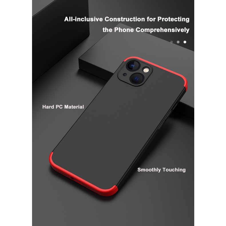 Gkk Ốp Điện Thoại Nhám Bảo Vệ 360 Độ 3 Trong 1 Cho iphone 13 12 11 pro max