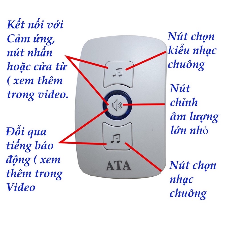 ⚡GIAO HÓA TỐC 1H⚡ Báo khách cảm ứng hồng ngoại đa năng ATA-AT338