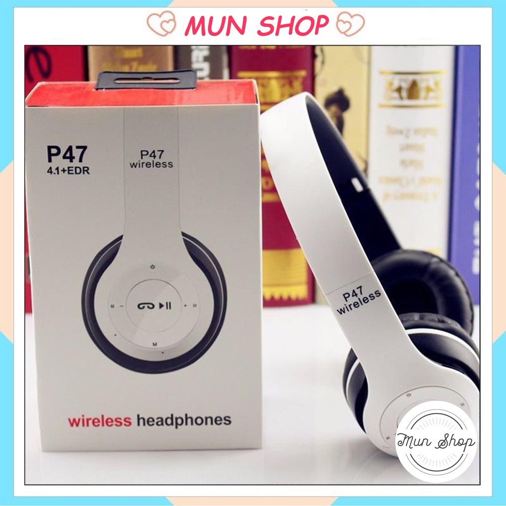 Tai Nghe Headphone Bluetooth P47 ( Có Khe Cắm Thẻ Nhớ)