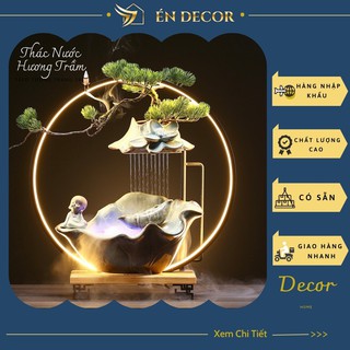  Tiểu Cảnh Thác Nước, Có Đèn Led, Đốt Hương Trầm, Chú Tiểu An Nhiên, Én Decor