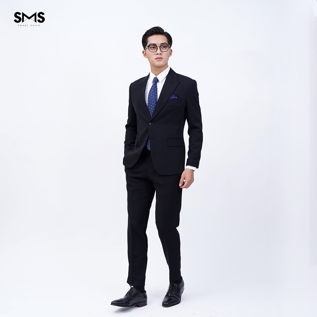 Vest nam đen, 2 khuy 2 túi, suits sartorial, chuẩn form Smart Suits