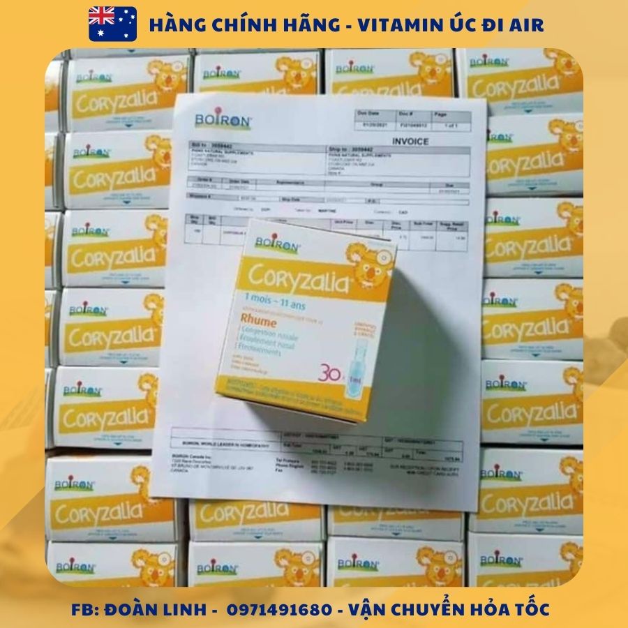 Muối uống vi lượng đồng căn Boiron Coryzalia, Hàng Đi Air, Muối Uống Hết Sổ Mũi Cho Bé Boiron Coryzalia Cold Canacz