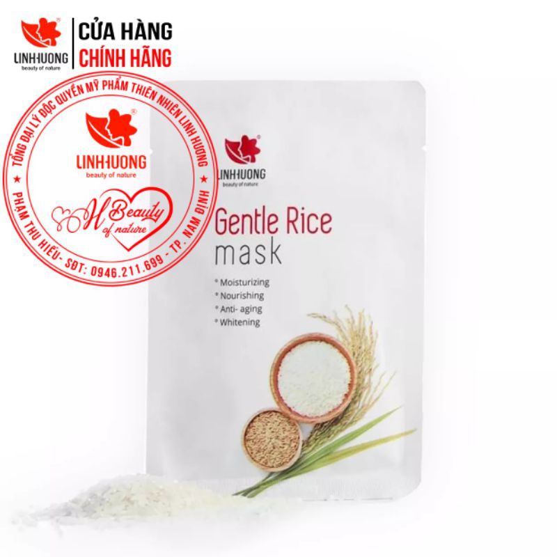 Mặt nạ gạo dưỡng trắng da, nâng cơ mặt, thải độc Gentle Rice Mask [ Mỹ Phẩm Chính Hãng 100%]