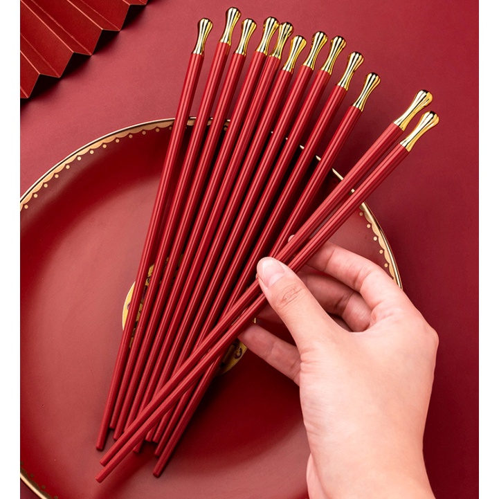 Bộ 5 đôi đũa cách điệu đuôi bo tròn sang trọng T12