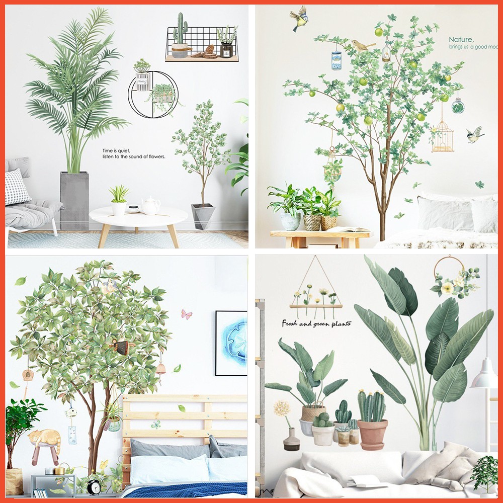 Decal dán tường decor phòng khách,phòng ngủ,spa,văn phòng -tranh dán tường 3d phong cách hàn quốc thiên nhiên tươi mát
