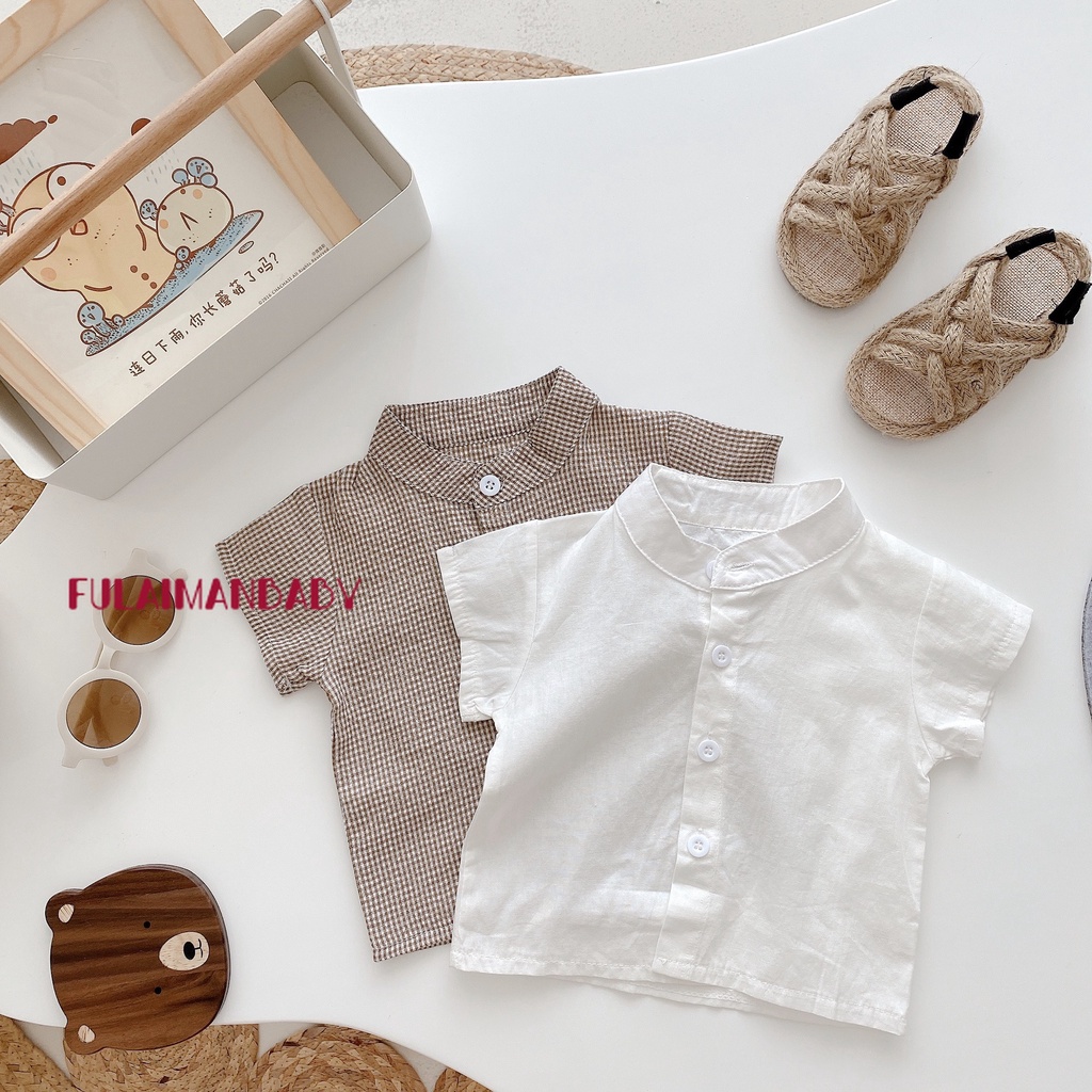 Bộ Áo Sơ Mi Ngắn Tay + Quần Short + Mũ Thời Trang Mùa Hè Cho Bé Trai