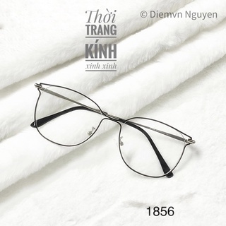 Gọng kính mắt mèo 1856, Form mắt mèo vuông cho nữ, chất Kim loại mảnh, nhẹ, cứng cáp