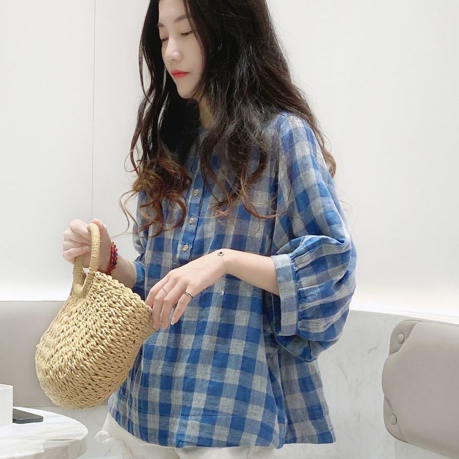 Áo Sơ Mi Tay Cánh Dơi 3 / 4 Phong Cách Hàn Quốc Cho Nữ