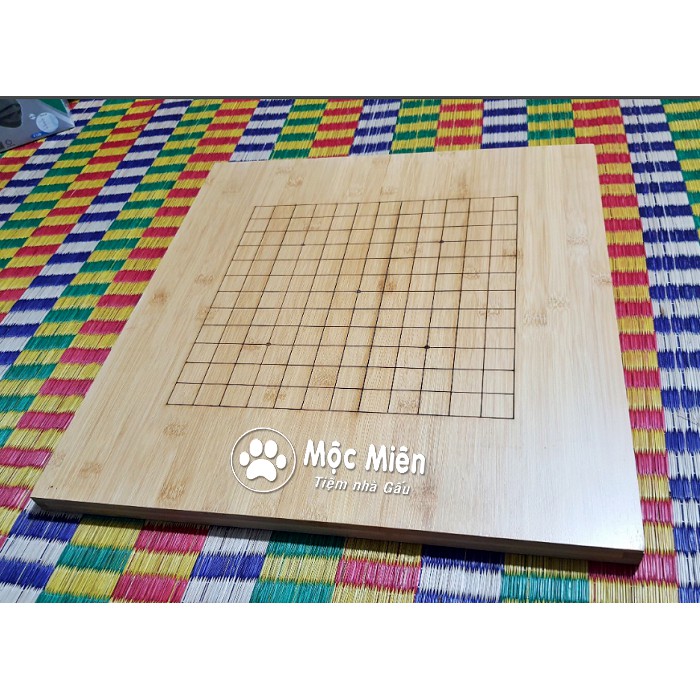 Bàn cờ vây caro gỗ tre 2 mặt 19x19 và 13x13 dày 2cm