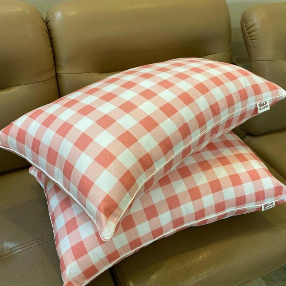 Gối Ngủ Bông ZaBa Home Cao Cấp Êm Ái + Bộ 2 ruột gối bông Muji căng phồng như khách sạn