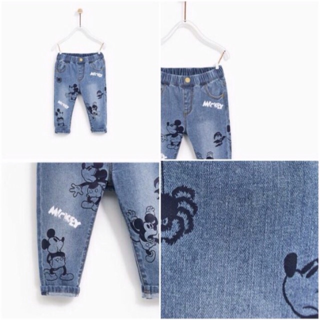 Quần bò Zara Mickey bé trai, bé gái