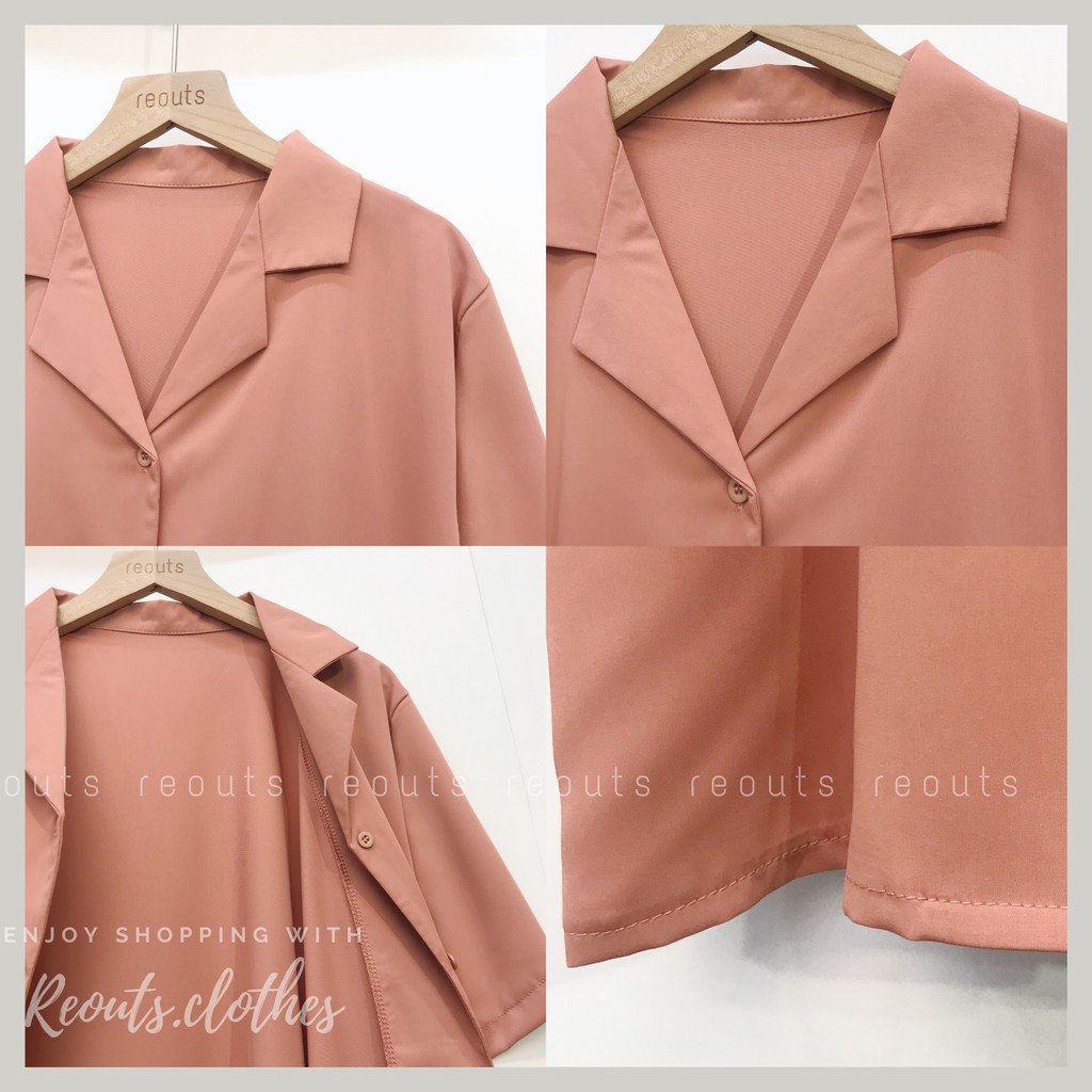 Áo sơ mi nữ công sở tay ngắn cổ vest ảnh thật Thời trang nữ Reouts | BigBuy360 - bigbuy360.vn