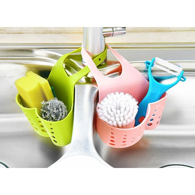 Giỏ Nhựa Treo Đồ Rửa Chén, Giỏ Đựng Giẻ Lưới Rửa Bát