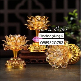 Đèn hoa sen, đèn tụng kinh niệm phật hoa sen, đài đèn led đổi màu