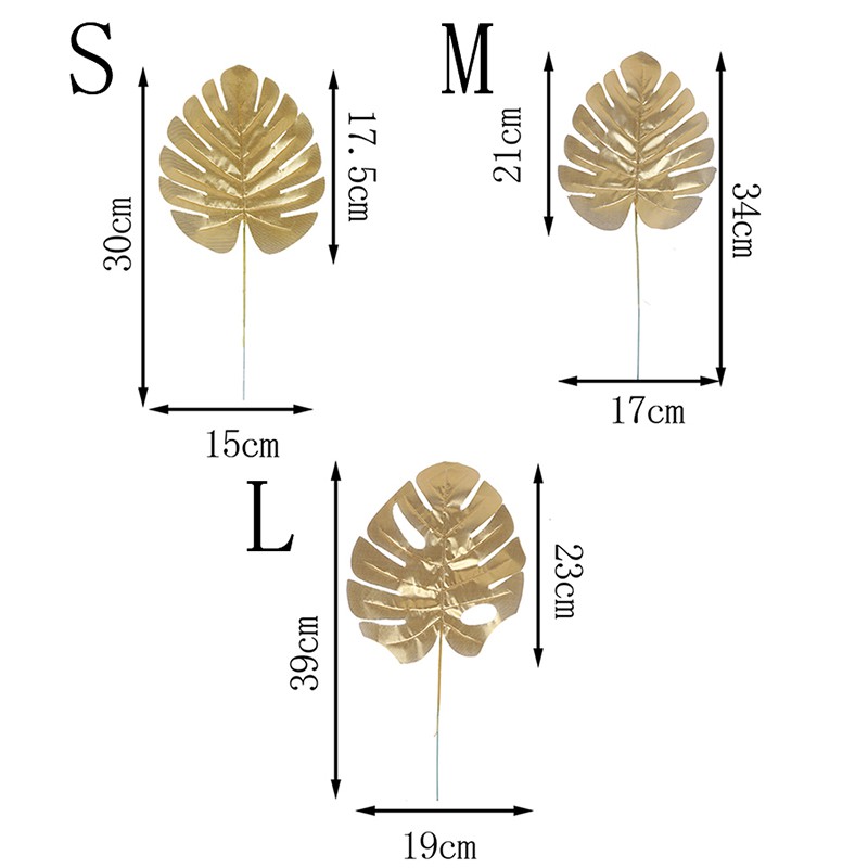 Set 12 lá trầu bà nhân tạo màu vàng đồng trang trí tiệc đám cưới sáng tạo