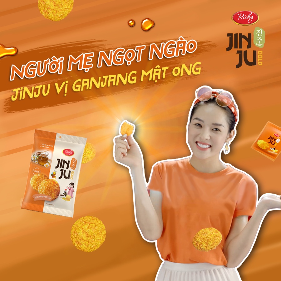 Bánh gạo Richy Jinju Gold hương vị Ganjang mật ong 120g