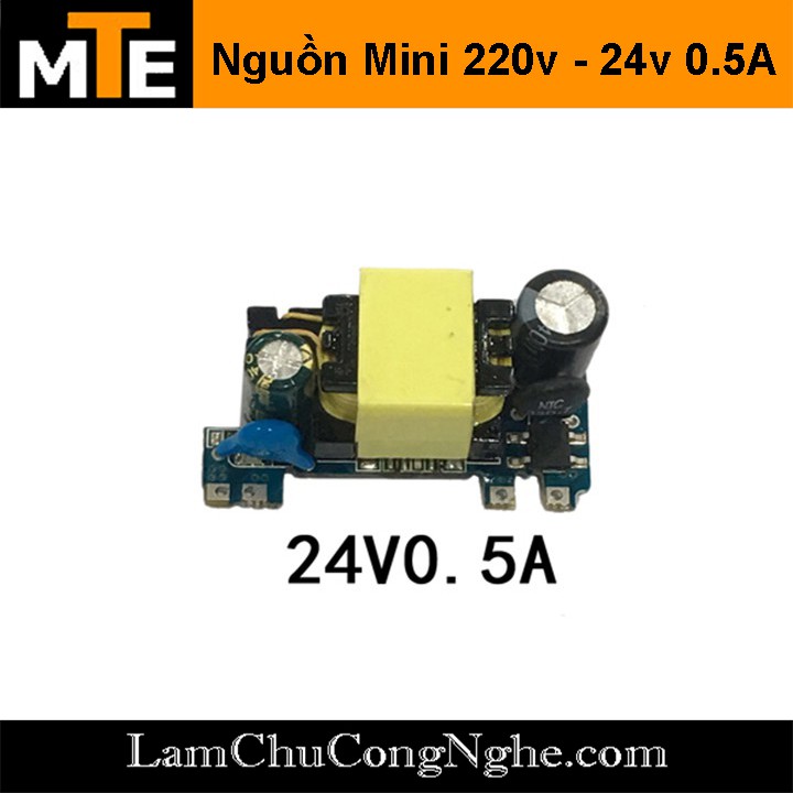 Mạch nguồn siêu mini 220V - 24V 0.5A 1 hàng chân - Module nguồn hạ áp cực nhỏ gọn thích hợp cho các dự án IOT