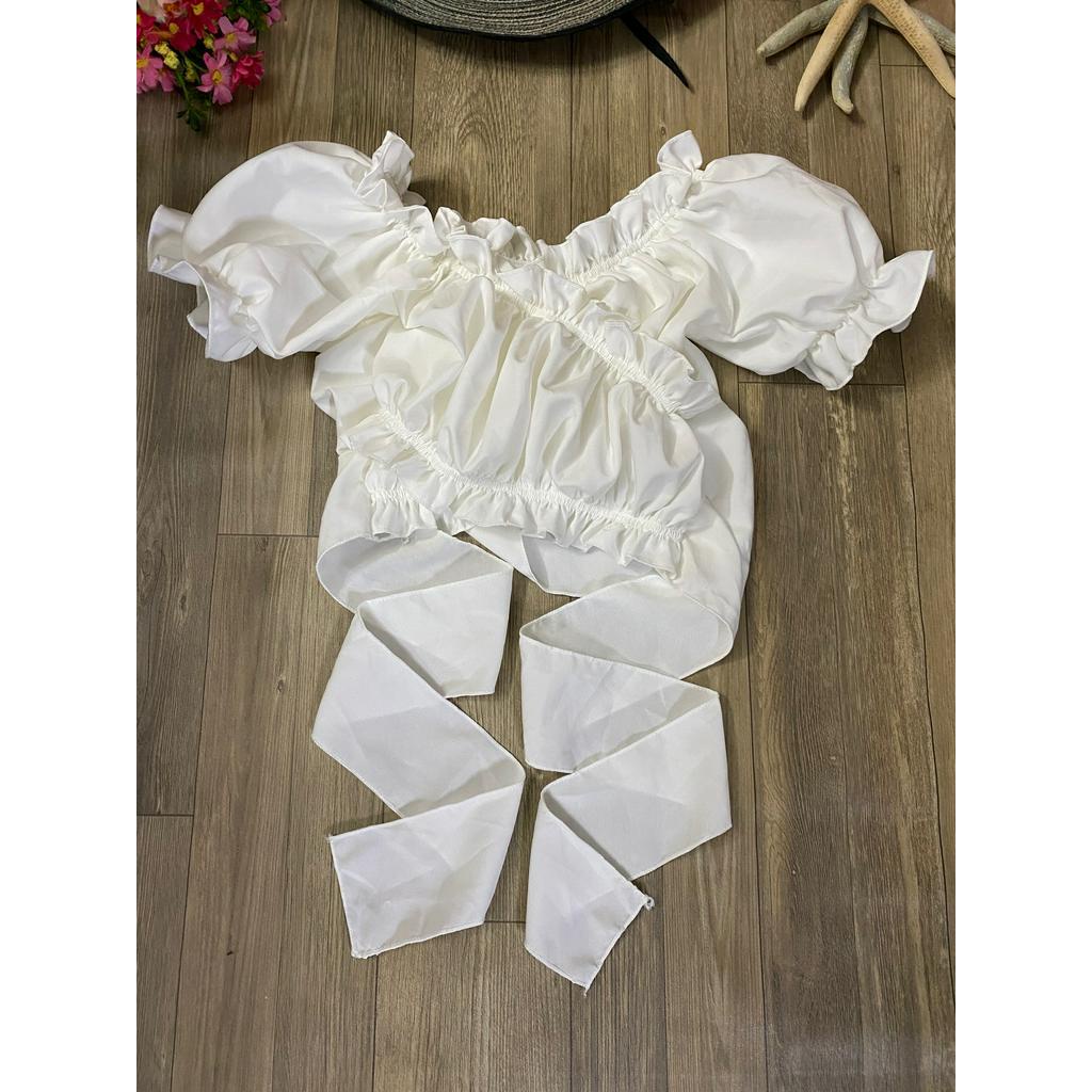 Áo kiểu nữ cột nơ eo. Chính tay Shop quay và chụp sàn thật nhé, chất vải kate nhật phom từ 38-53 ký vừa