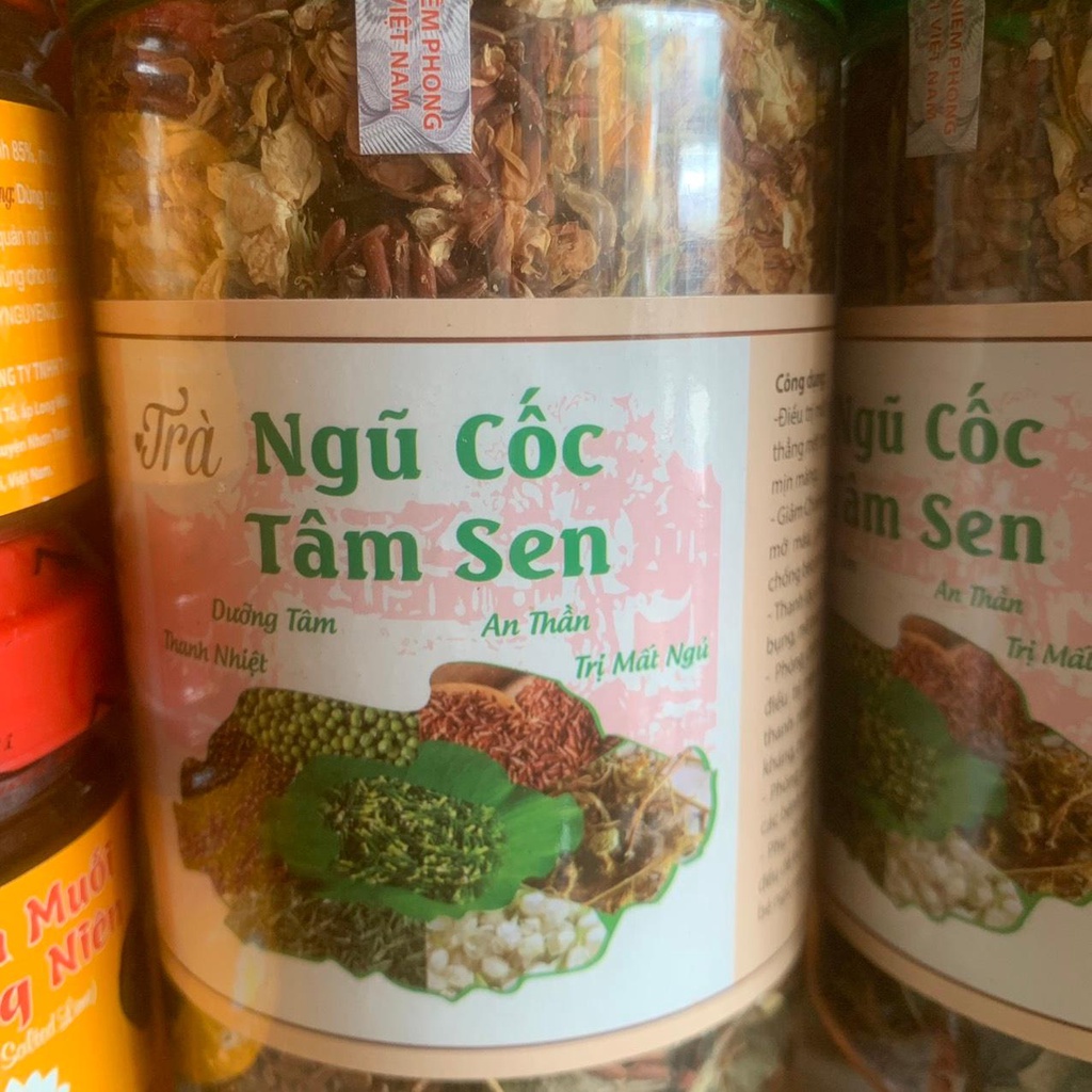 Trà ngũ cốc tâm sen an thần tiêu mỡ hộp 500g