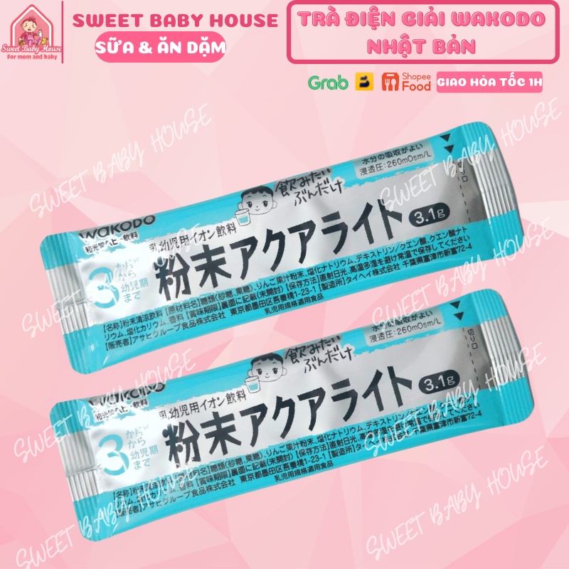 Trà Wakodo Nhật Bản trà xanh, hoa quả, điện giải, lúa mạch gói 3-5g cho bé. Date 8/2023 - Sweet Baby House