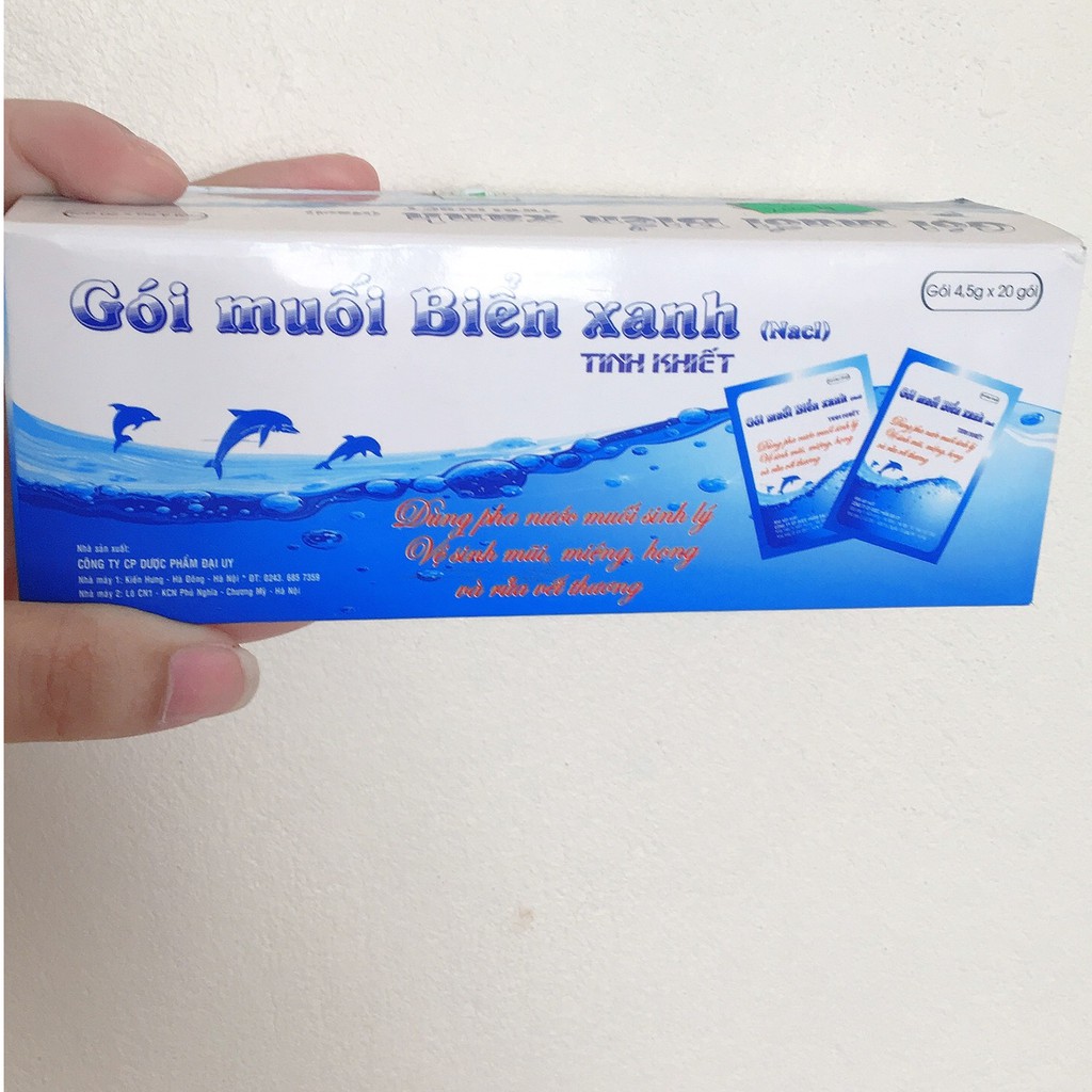 Gói muối biển xanh rửa mũi (Hộp 20 gói)