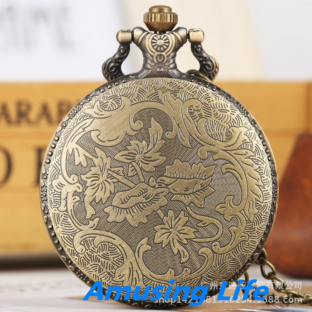 Quartz Pocket Watch Nhà Sản Xuất Bán Buôn Trực Tiếp Thạch Anh Đồng Hồ Bỏ Túi Cổ Họa Tiết Khủng Long Hoài Cổ Kỷ Niệm Bảng