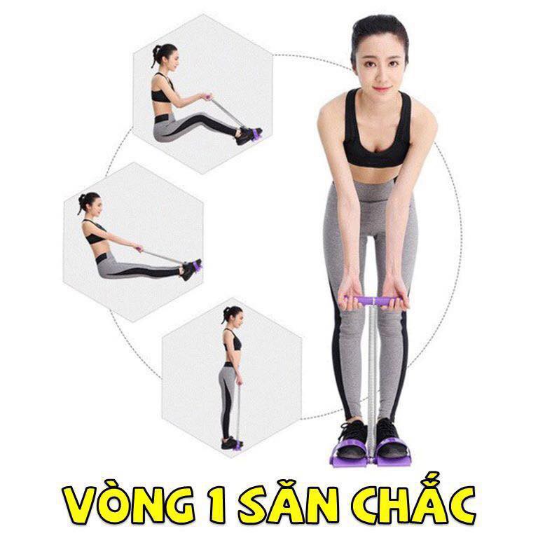 Dây kéo tập lưng bụng Tummy (Xanh), Dây kéo tập thể dục, kéo lưng, tập cơ bụng đa năng tại nhà, Dây kéo tập lưng bụng