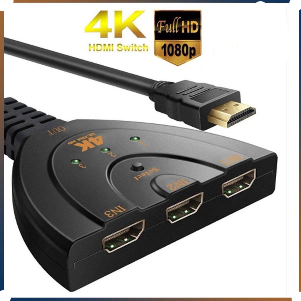 Đầu Chia 3 Cổng Hdmi vào 1.4b 4kx2k 1080p, 1 cổng ra