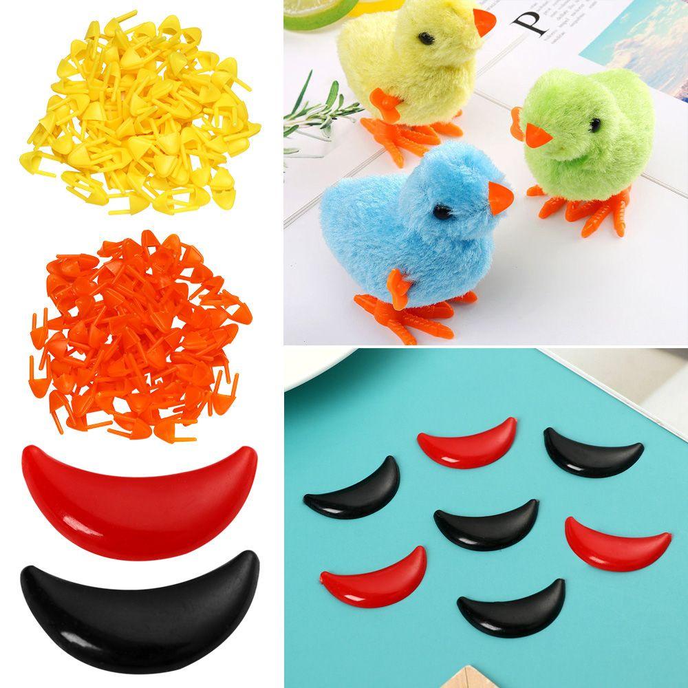 LUOL Set 100 Miệng Gà Bằng Nhựa Dễ Thương Làm Đồ Thủ Công / Búp Bê