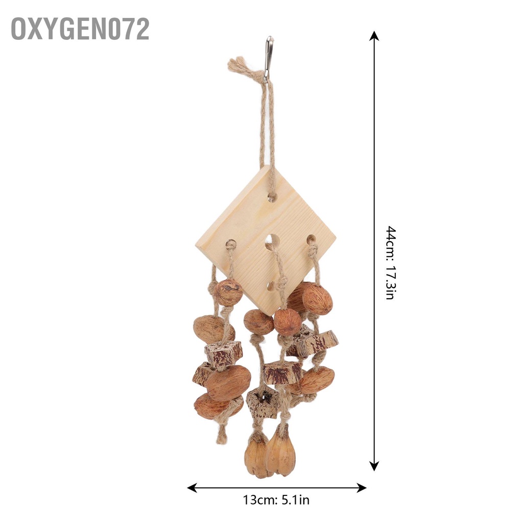 Oxygen072 Vẹt Nuts nhai Đồ chơi bằng gỗ Khối chim Cắn có móc cho vẹt đuôi dài Cockatiels