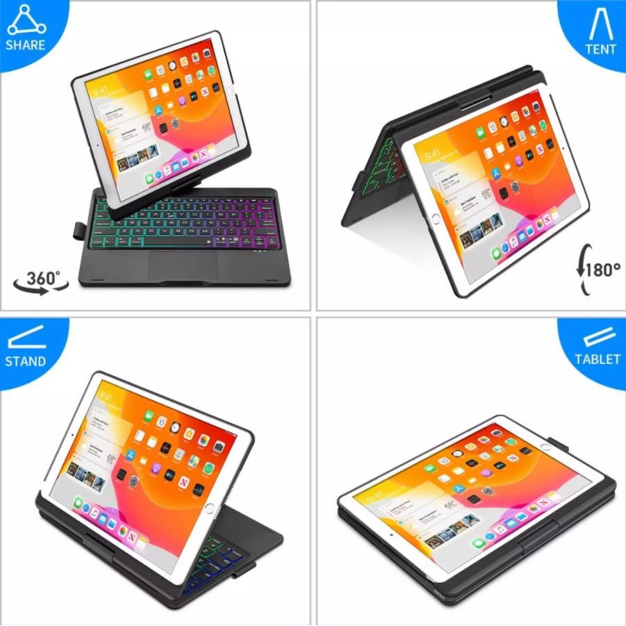 Bàn phím xoay cho ipad 10.2 và ipad 10.5 dùng chung, có khe để bút tiện lợi, Hàng nhập khẩu