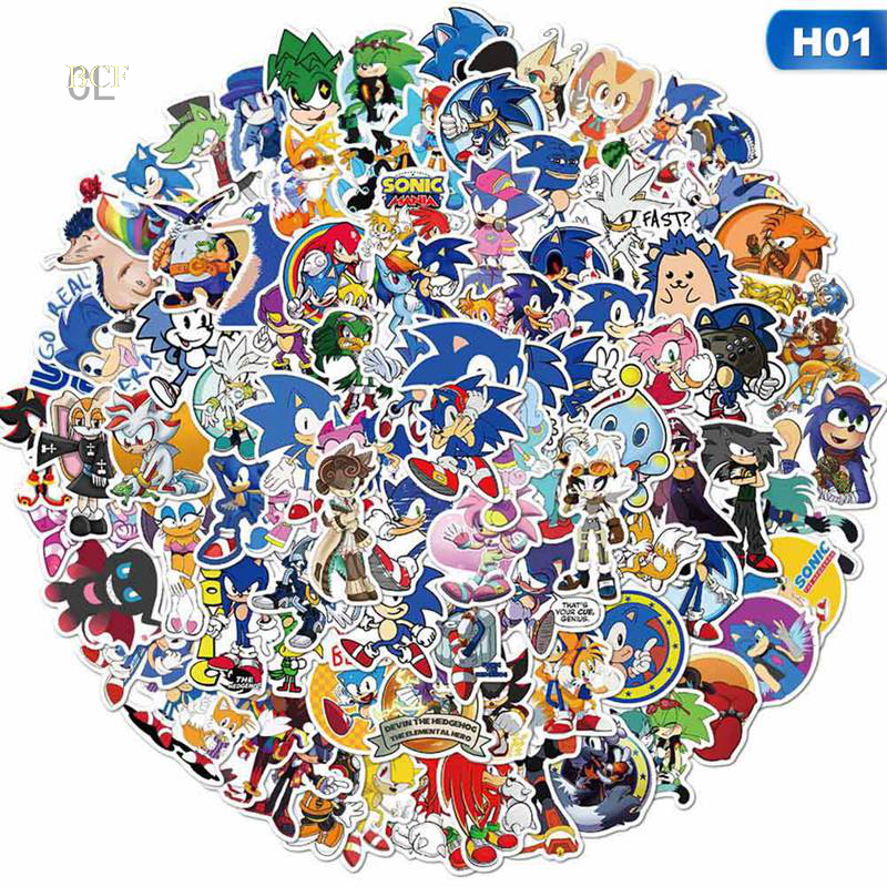 Set 100 sticker hình nhím Sonic dễ thương