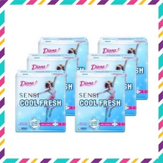 Lốc 6 Gói Băng vệ sinh Diana Sensi Cool Fresh siêu mỏng cánh gói 8 miếng