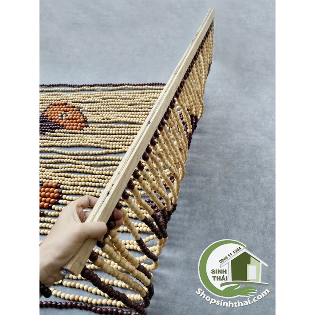 Rèm màn chuỗi hạt gỗ tròn cao cấp - rèm hạt gỗ 1m x 2m - giao hình ngẫu nhiên