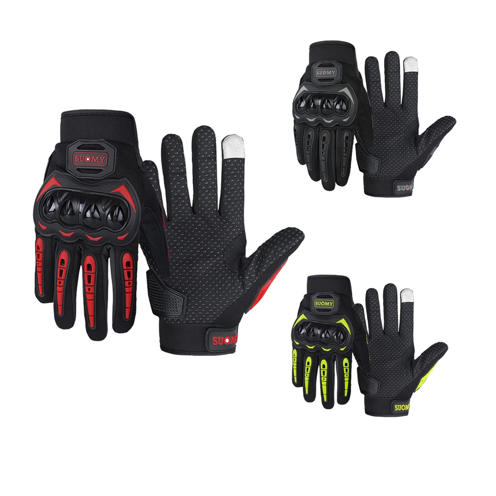 Găng Tay Thể Thao Cảm Ứng  Suomy - Găng Tay Xe Máy Chống Trượt Thoáng Khí Unisex - Găng Tay Full Ngón Gù Nhựa