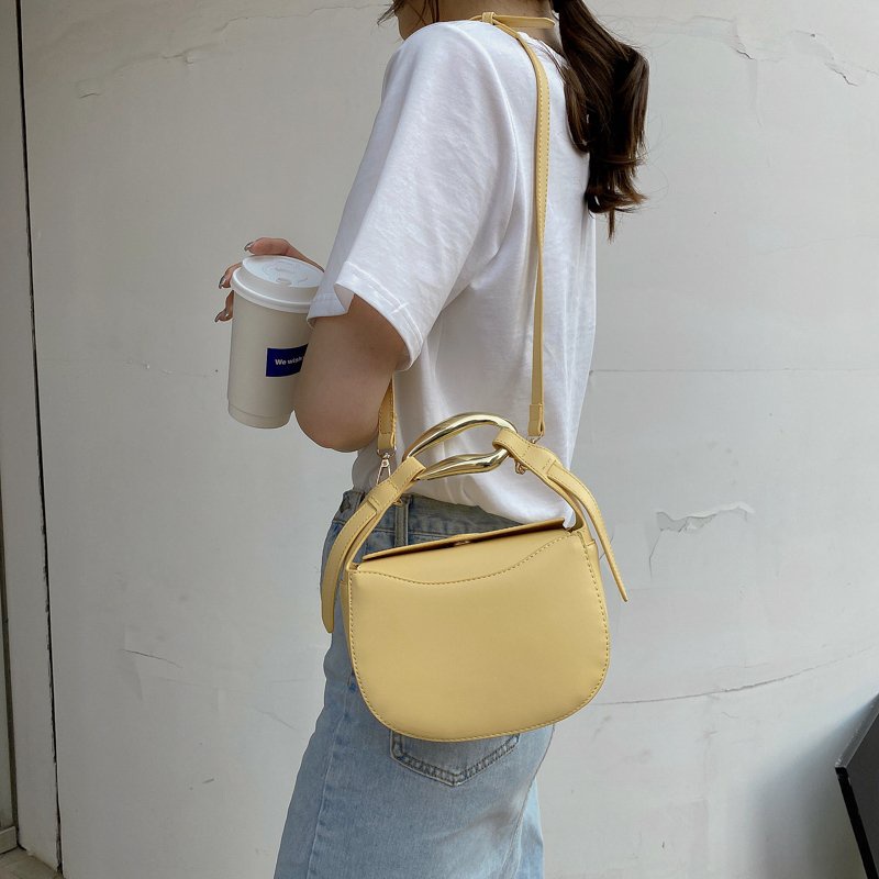 IELGY Túi Đeo Vai Hình Vuông Nhỏ Có Khóa Cài Phối Dây Xích Kiểu Hàn Quốc Cho Nữ