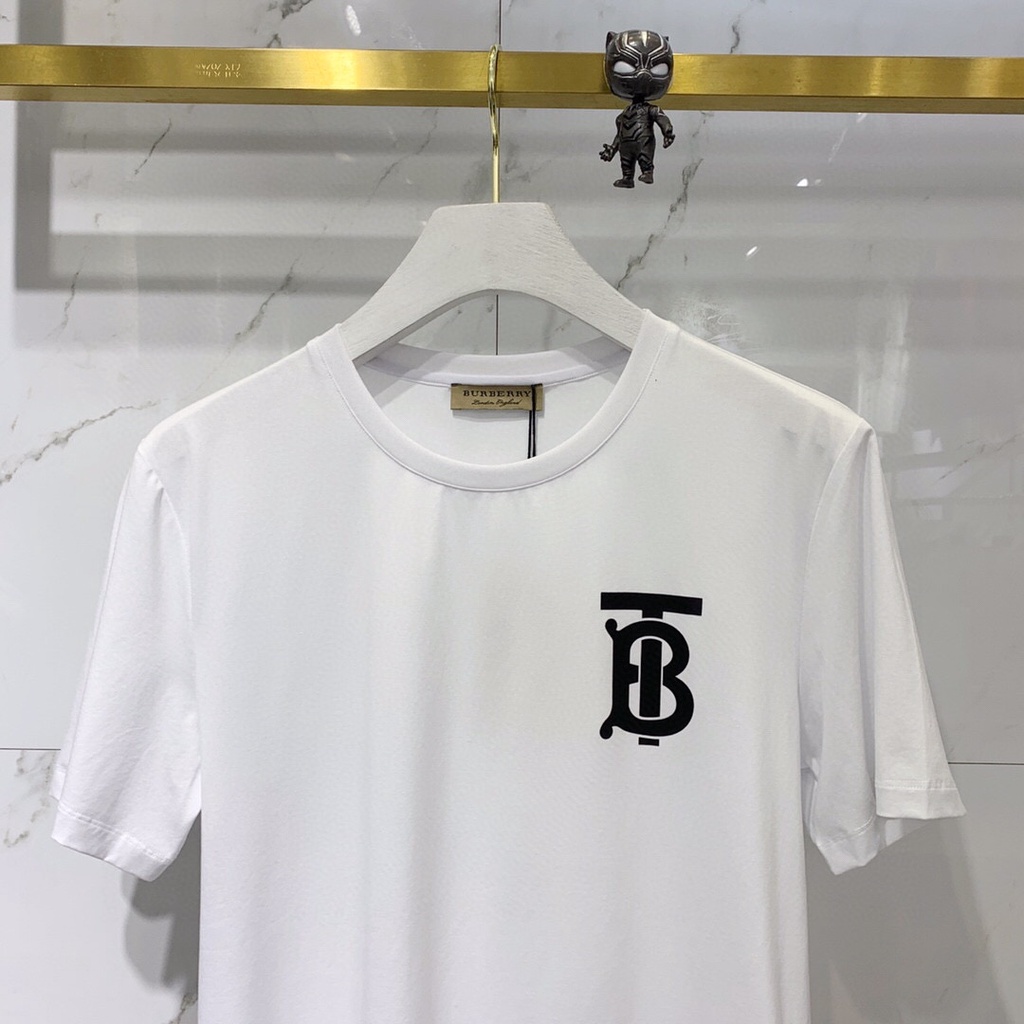 Áo Thun cotton Tay Ngắn Cổ Tròn In Chữ Burberr 2022 Thời Trang Mùa Hè Cho Nam Giới