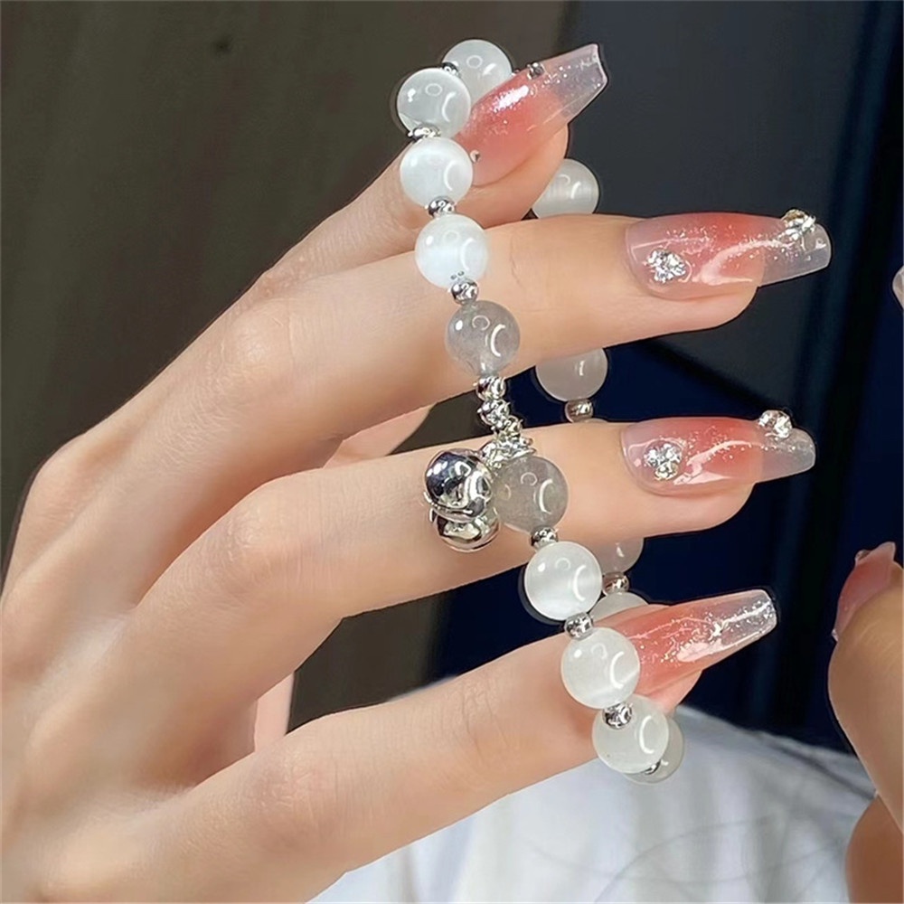 Vòng Tay Chuỗi Hạt Đá Mặt Trăng Sang Trọng Cho Nữ