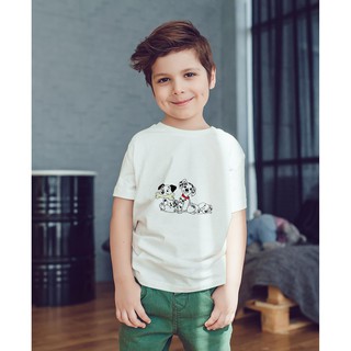 Áo thun Trẻ em in hình Ba chú chó đốm chơi đùa Cotton Thun - Dẽ Thương