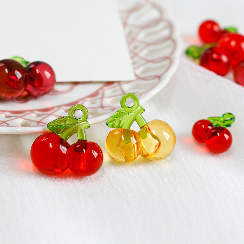 Hạt Acrylic Hình Quả Cherry Dễ Thương Dùng Làm Trang Sức Thủ Công DIY
